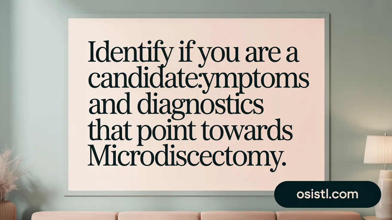 Identify if you are a candidate: Symptoms and diagnostics that point towards microdiscectomy.