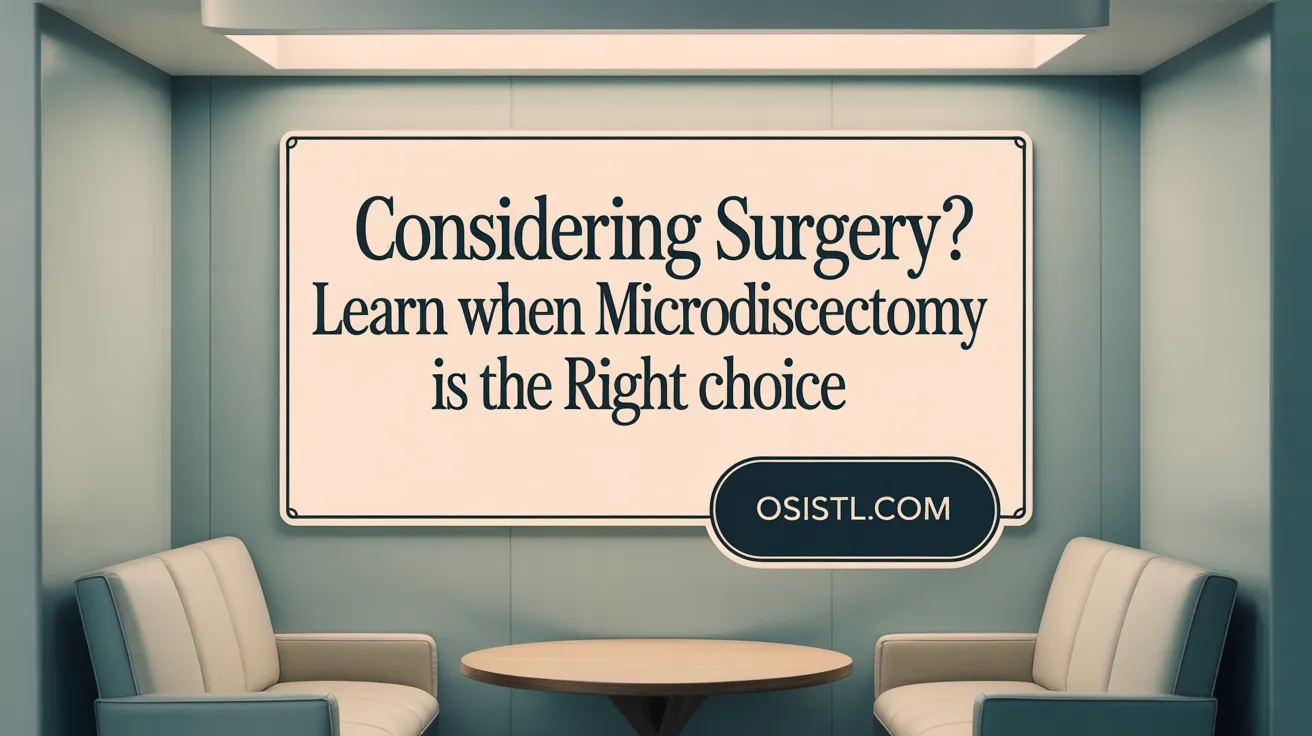 Considering Surgery? Learn When Microdiscectomy Is the Right Choice
