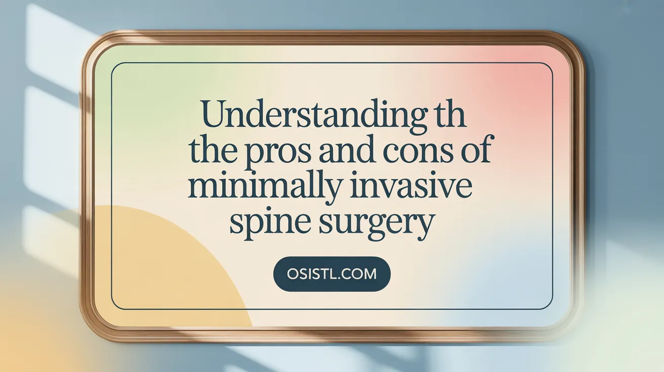 Understanding the Pros and Cons of Minimally Invasive Spine Surgery