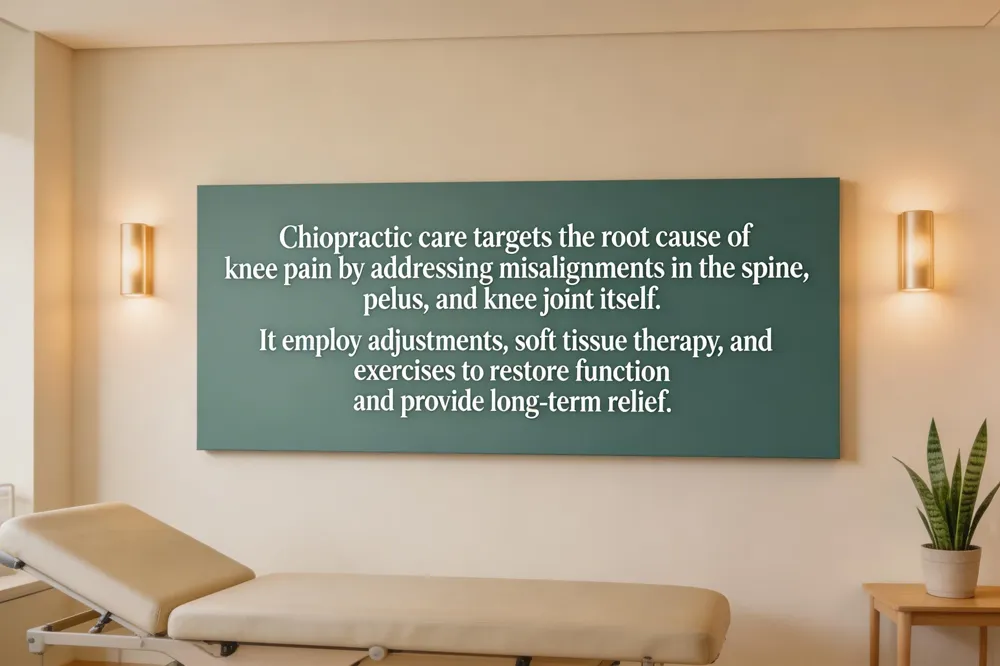Chiropractic care targets the root cause of knee pain by addressing misalignments in the spine, pelvis, and knee joint itself. It employs adjustments, soft tissue therapy, and exercises to restore function and provide long-term relief.