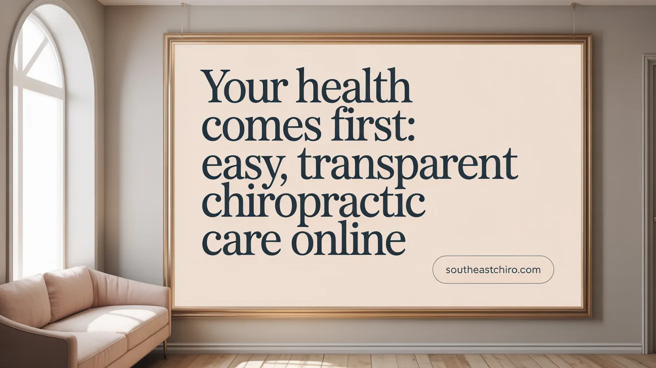Your Health Comes First: Easy, Transparent Chiropractic Care Online