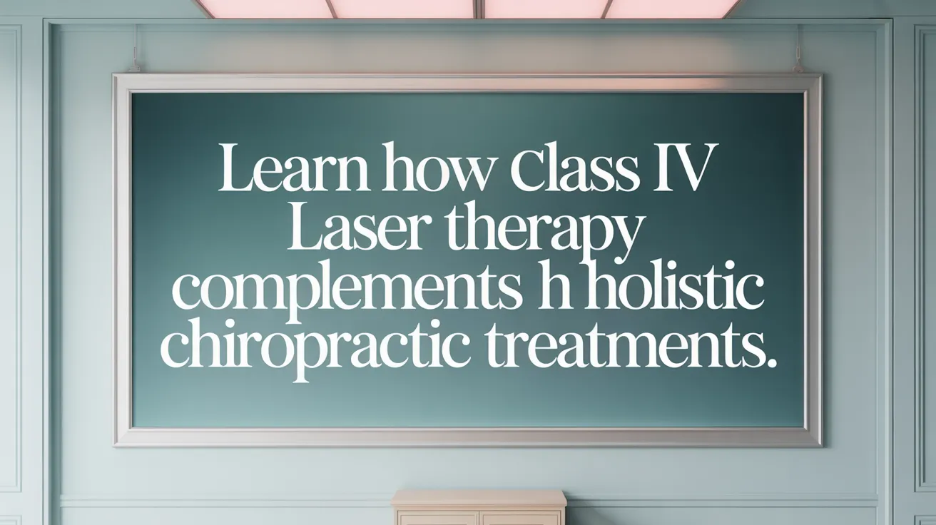 Learn how Class IV laser therapy complements holistic chiropractic treatments.
