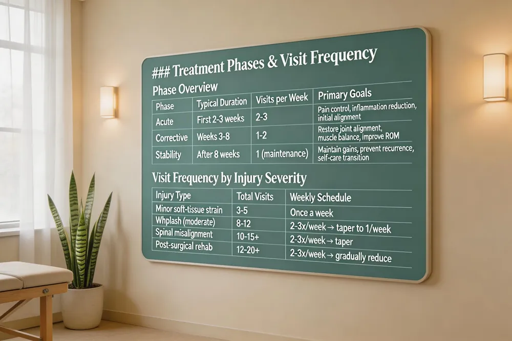 ### First Steps After the Crash – Quick Reference
| Action | Timeline | Details |
|---|---|---|
| Schedule first chiropractic appointment | Within 72 hours of collision | Early evaluation catches hidden whiplash, soft‑tissue strain, and joint misalignments before inflammation & scar tissue develop. |
| Initial visit – intake & exam | At first appointment | Complete detailed intake (accident report, medical history, symptoms). Physical exam checks posture, ROM, tenderness, neuro function. Imaging (X‑ray/MRI) may be ordered/reviewed. |
| Paperwork & claim support | Throughout treatment | Bring accident reports, medical records, prior imaging. Clinic documents each treatment, generates progress notes, and coordinates with insurers/attorneys for settlement documentation. |
| Q&A Highlights | – | • See chiropractor within 72 hours.<br>• Chiropractor performs intake, exam, imaging, and creates a plan (adjustments, soft‑tissue work, exercises).<br>• Treatment can begin while filing auto claim; keep invoices/notes and inform insurer. |
| When to schedule your first chiropractic appointment: Aim to be seen within the first 72 hours after the collision, even if symptoms seem mild. Early evaluation catches hidden whiplash, soft‑tissue strain, and joint misalignments before inflammation and scar tissue develop, which can shorten recovery and reduce the total number of visits. |
What a chiropractor does during the initial visit: You’ll complete a detailed intake covering accident reports, medical history, and current symptoms. The chiropractor performs a physical exam that checks posture, range of motion, tenderness, and neurological function. Imaging (X‑ray, MRI) may be ordered or reviewed to rule out fractures. Based on findings, a personalized plan is created—spinal adjustments , soft‑tissue therapy, and therapeutic exercises—to restore alignment, reduce inflammation, and improve mobility.
Managing paperwork while your claim is processed: Bring accident reports, medical records, and any prior imaging to the first appointment. The clinic will document each treatment, generate progress notes, and coordinate with insurers or attorneys, providing the detailed records needed for Personal and personal‑injury settlements.
Q&A:
How soon after a car accident should I see a chiropractor? You should schedule an appointment as soon as possible—ideally within 72 hours—to identify hidden injuries, limit inflammation, and create medical documentation for your claim.
What does a chiropractor do after a car accident? They conduct a thorough intake and exam, order or review imaging, then design a treatment plan that includes adjustments, soft‑tissue work, and exercises, while monitoring progress and coordinating care.
Can I see a chiropractor while filing an auto claim? Yes—most auto‑insurance policies (PIP, MedPay) cover chiropractic care. Begin treatment early, keep invoices and notes, and inform your insurer; a personal‑injury attorney can assist if coverage issues arise.
Choosing the Right Car‑Accident Chiropractor in Gastonia
![### Choosing the Right Car‑Accident Chiropractor in Gastonia – Key Criteria
| Criterion | Why It Matters | How to Verify |
|---|---|---|
| Specialization in post‑collision care | Ensures experience with whiplash, spinal misalignments, soft‑tissue injuries. | Ask about years treating auto‑injury patients; request case studies or testimonials. |
| North Carolina licensure & extra certifications | Guarantees legal practice and advanced skills (e.g., spinal decompression, myofascial release). | Check NC Board of Chiropractic Examiners website; request copies of certifications. |
| On‑site imaging (X‑ray/MRI) | Speeds diagnosis and provides essential documentation for insurance/legal claims. | Confirm the office has imaging equipment or a fast‑track referral system. |
| Insurance & attorney paperwork handling | Reduces administrative burden; ensures timely claim processing. | Ask if they submit notes directly to insurers, accept attorney liens, and provide itemized billing. |
| Financing options | Helps manage out‑of‑pocket costs before settlement. | Look for “no‑pay‑until‑settlement,” payment plans, or transparent pricing charts. |
| When selecting a chiropractor for an auto‑injury in Gastonia, NC, start by confirming that the clinician specializes in post‑collision care. Look for a practice that routinely treats whiplash, spinal misalignments, and soft‑tissue injuries, and that emphasizes early intervention—ideally within 48‑72 hours of the crash—to prevent chronic pain. |
Licensure and certifications matter: verify a valid North Carolina chiropractic license and any additional training in accident‑related rehabilitation, such as certifications in spinal decompression or myofascial release. On‑site imaging (X‑rays, possibly MRI) speeds diagnosis and provides essential documentation for insurance claims and legal proceedings.
A chiropractor who handles insurance paperwork, accepts attorney liens, and offers financing options—like “no‑pay‑until‑settlement” or transparent payment plans—reduces administrative stress and lets you focus on healing.
What should I look for in a car‑accident chiropractor in Gastonia, NC? Choose a specialist with proven auto‑injury expertise, proper licensure, on‑site imaging capabilities, and a patient‑friendly office that manages insurance and attorney documentation while offering clear financing options.
Understanding Treatment Plans and Visit Frequency
![### Treatment Phases & Visit Frequency
Phase Overview
| Phase | Typical Duration | Visits per Week (Typical) | Primary Goals |
|---|---|---|---|
| Acute | First 2‑3 weeks | 2‑3 | Pain control, inflammation reduction, initial alignment. |
| Corrective | Weeks 3‑8 | 1‑2 | Restore joint alignment, muscle balance, improve ROM. |
| Stability | After 8 weeks | 1 (maintenance) or as‑needed | Maintain gains, prevent recurrence, transition to self‑care. |
Visit Frequency by Injury Severity
| Injury Type | Approx. Total Visits | Weekly Schedule |
|---|---|---|
| Minor soft‑tissue strain | 3‑5 | Once a week |
| Whiplash (moderate) | 8‑12 | 2‑3 times per week initially, taper to 1/week |
| Spinal misalignment/disc issue | 10‑15+ | 2‑3 times per week, then taper |
| Post‑surgical rehab | 12‑20+ | 2‑3 times per week, gradually reducing |
| 