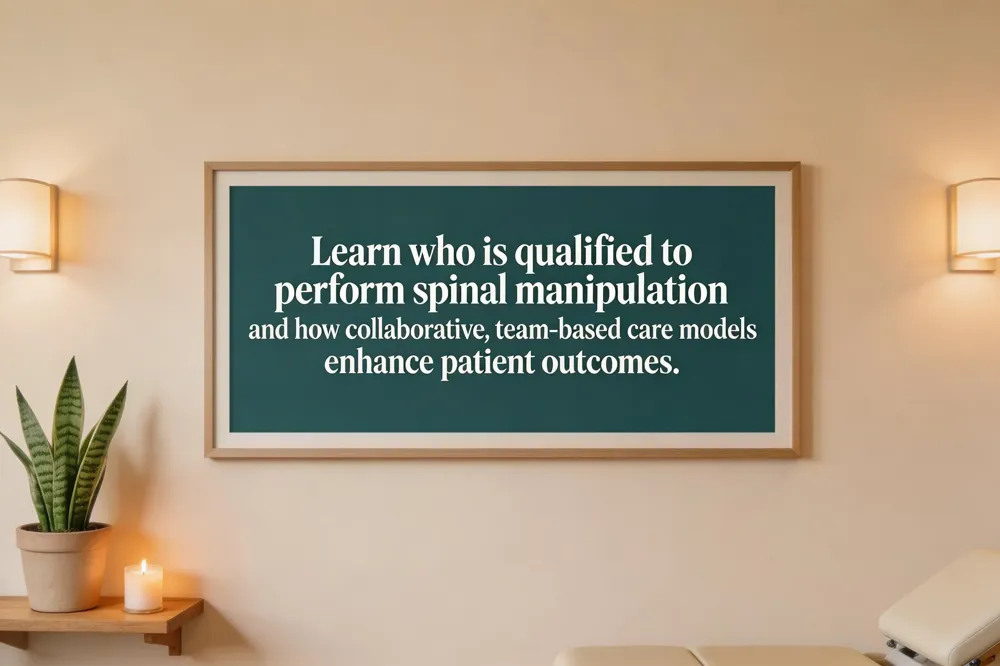 Learn who is qualified to perform spinal manipulation and how collaborative, team-based care models enhance patient outcomes.