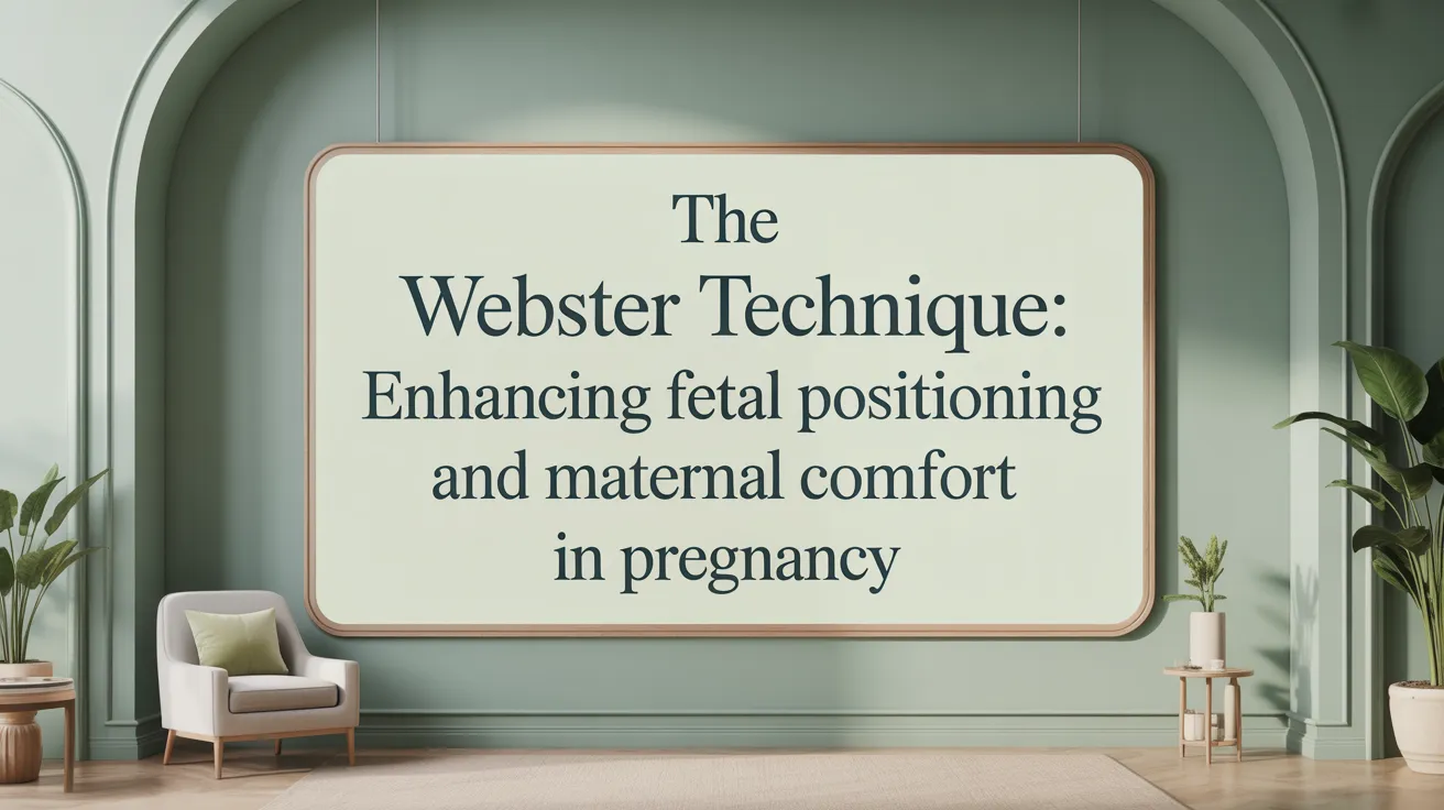 The Webster Technique: Enhancing Fetal Positioning and Maternal Comfort in Pregnancy