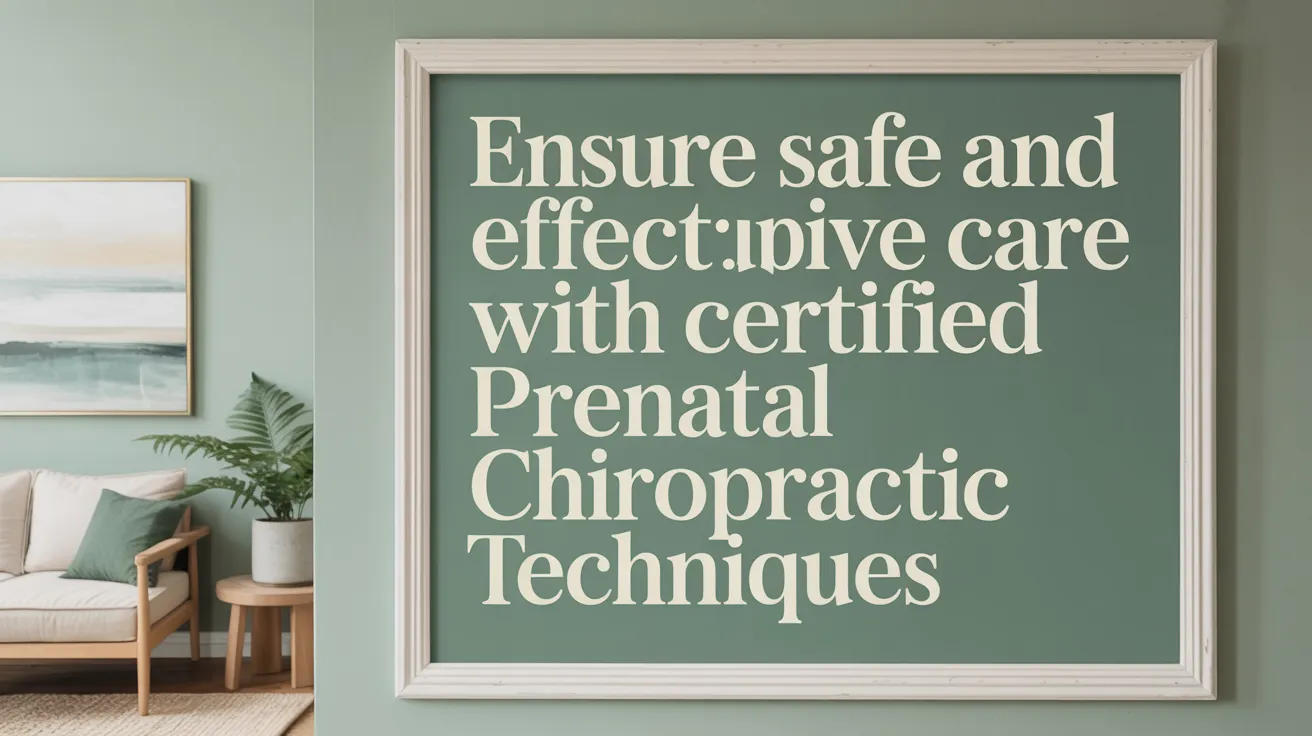 Ensure Safe and Effective Care with Certified Prenatal Chiropractic Techniques
