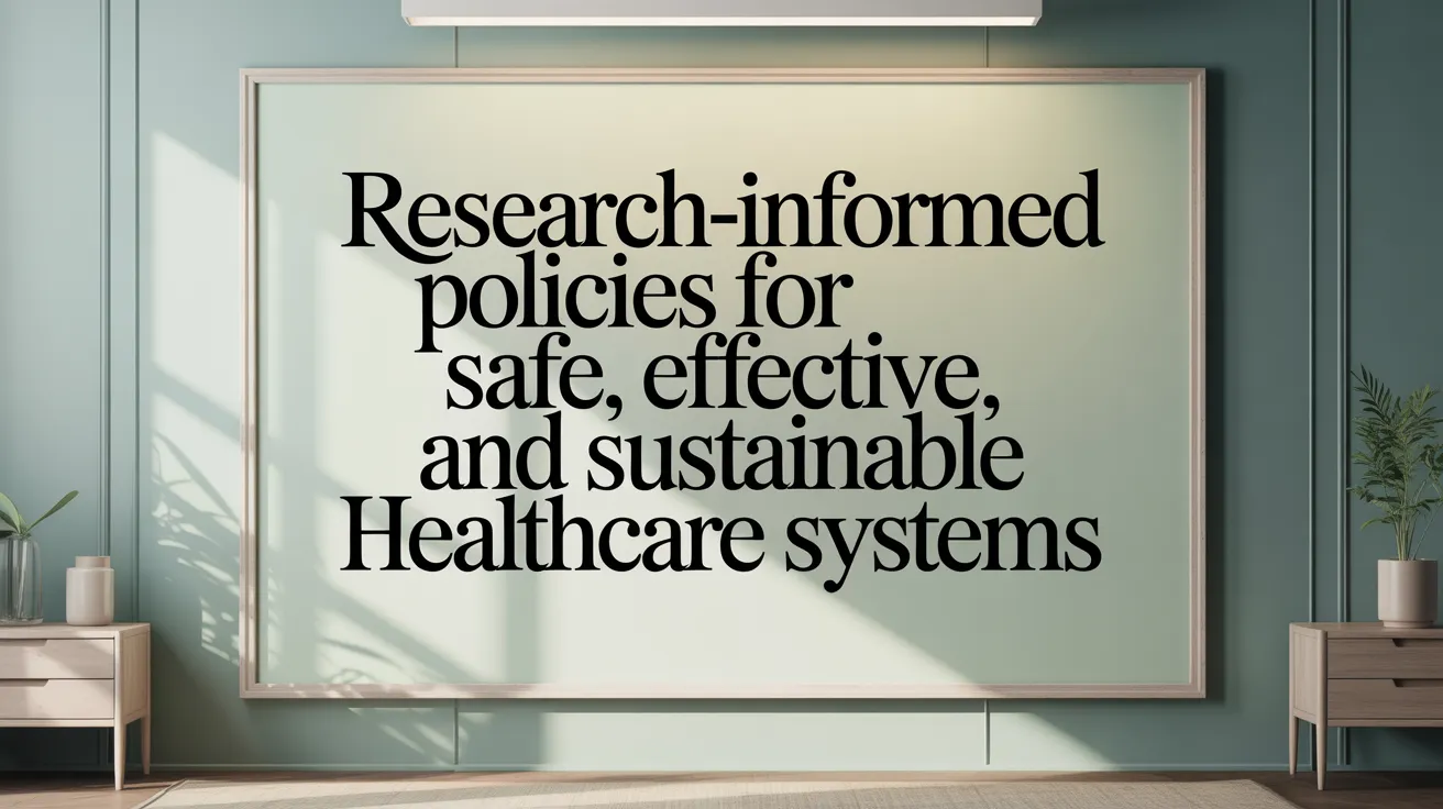 Research-informed policies for safe, effective, and sustainable healthcare systems