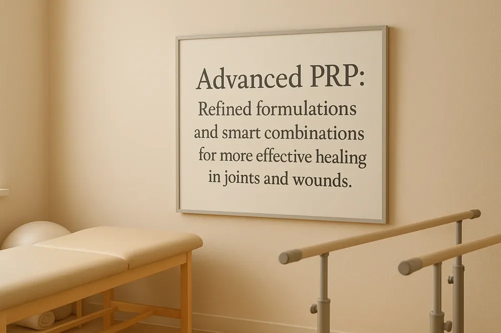 Advanced PRP: Refined formulations and smart combinations for more effective healing in joints and wounds.