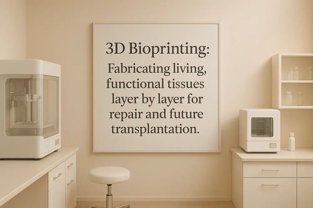 3D Bioprinting: Fabricating living, functional tissues layer by layer for repair and future transplantation.