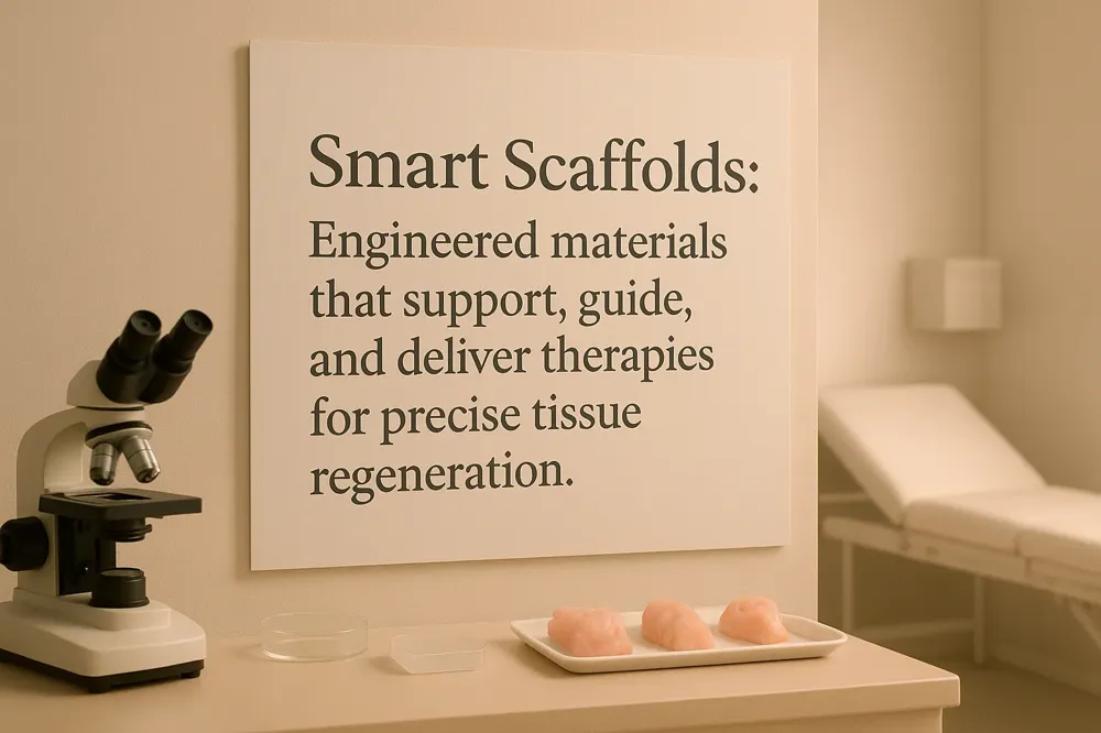 Smart Scaffolds: Engineered materials that support, guide, and deliver therapies for precise tissue regeneration.