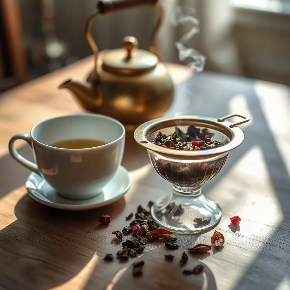 A cup, a kettle, and a roomy infuser are all you need to start brewing premium loose leaf tea at home.
