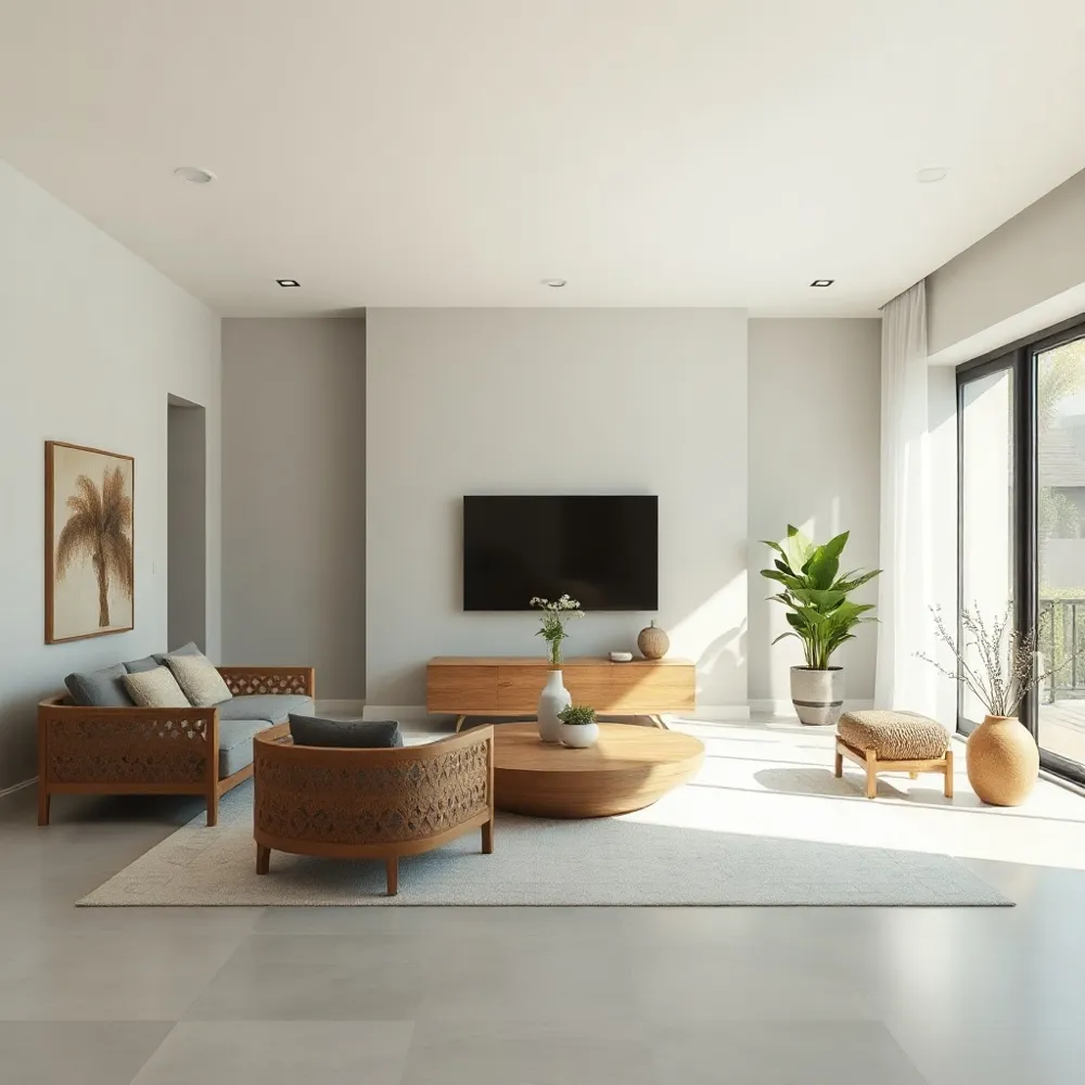 We create timeless interiors by carefully layering the clean lines of modern minimalism with the rich, storied textures of traditional Indian craftsmanship.
