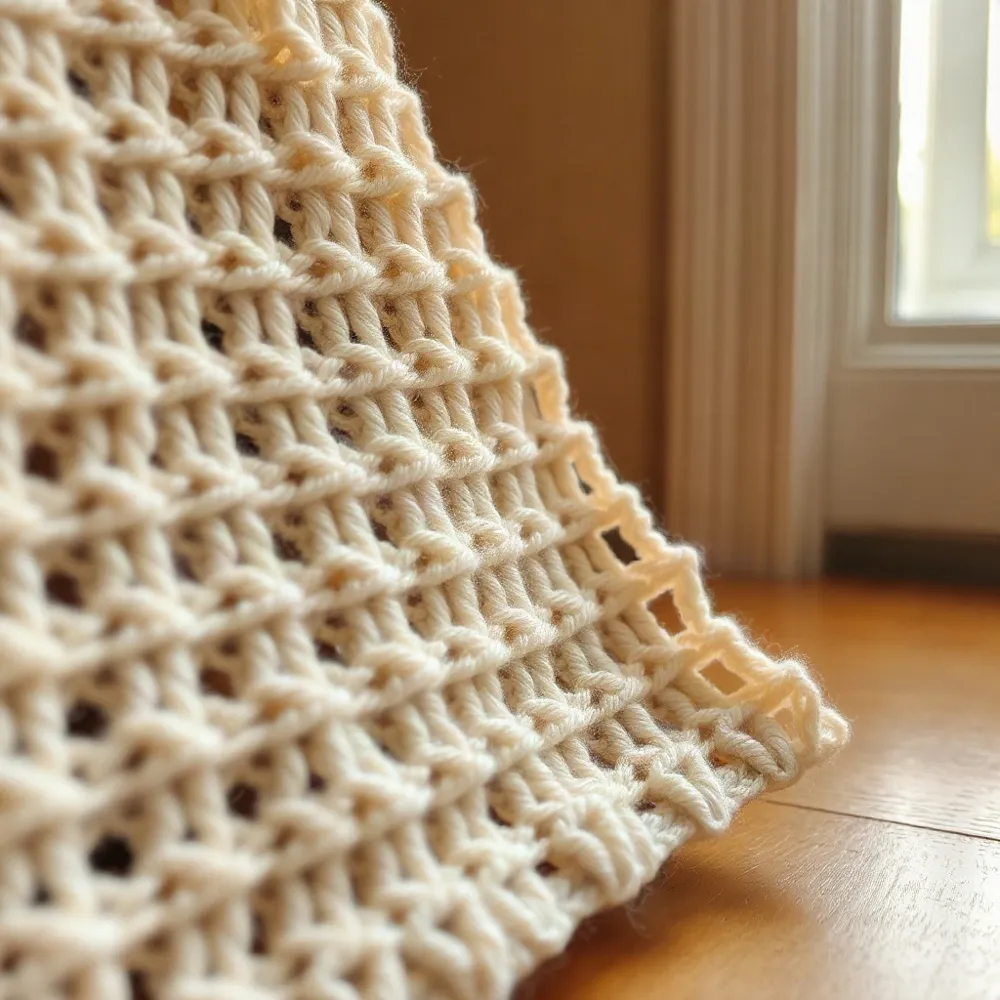 Slip stitches worked into front loops create a dense, stable fabric that mimics hand-weaving while keeping each piece beautifully finished without special equipment.
