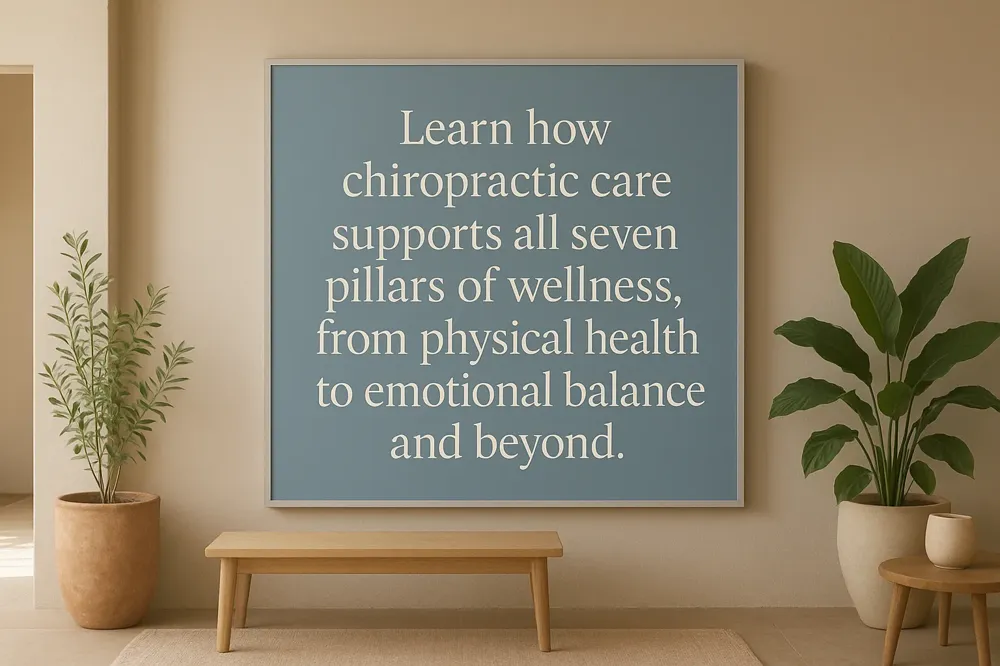 Learn how chiropractic care supports all seven pillars of wellness, from physical health to emotional balance and beyond.