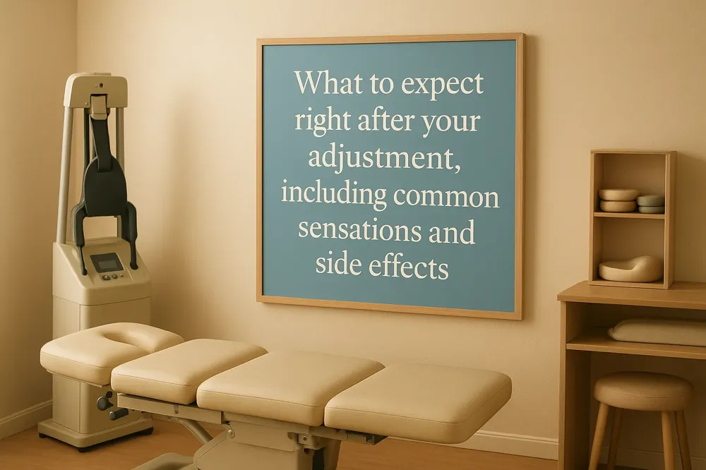What to expect right after your adjustment, including common sensations and side effects.