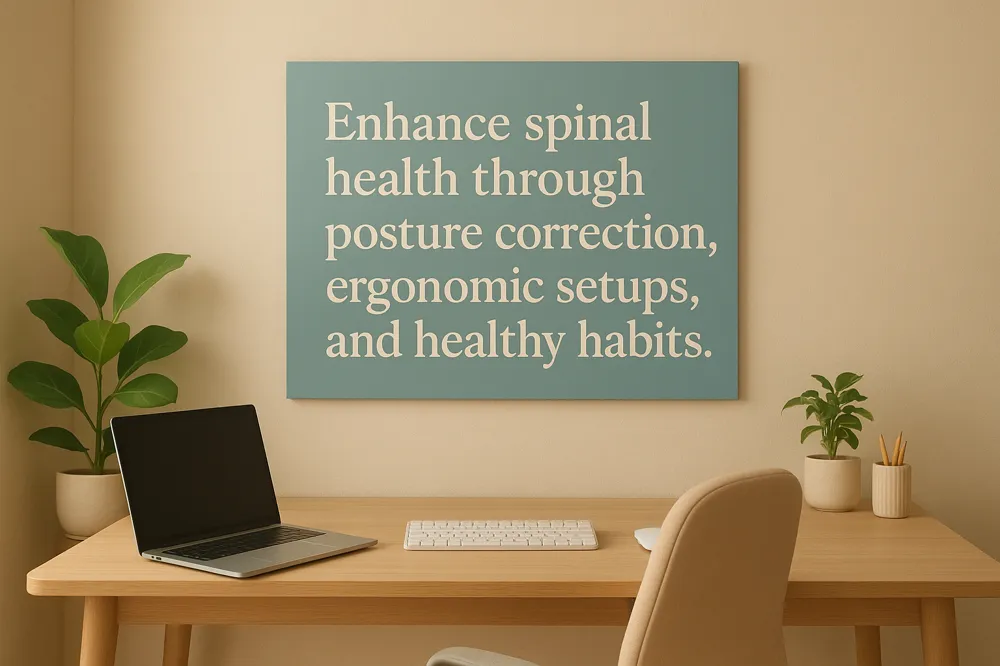 Enhance spinal health through posture correction, ergonomic setups, and healthy habits.