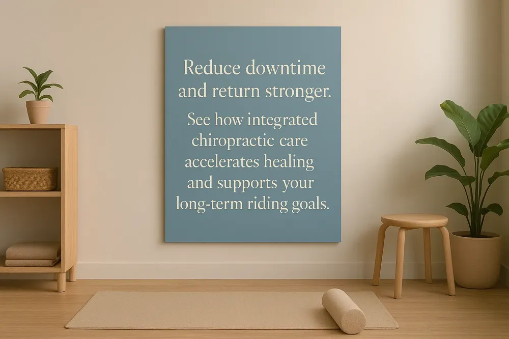Reduce downtime and return stronger. See how integrated chiropractic care accelerates healing and supports your long-term riding goals.