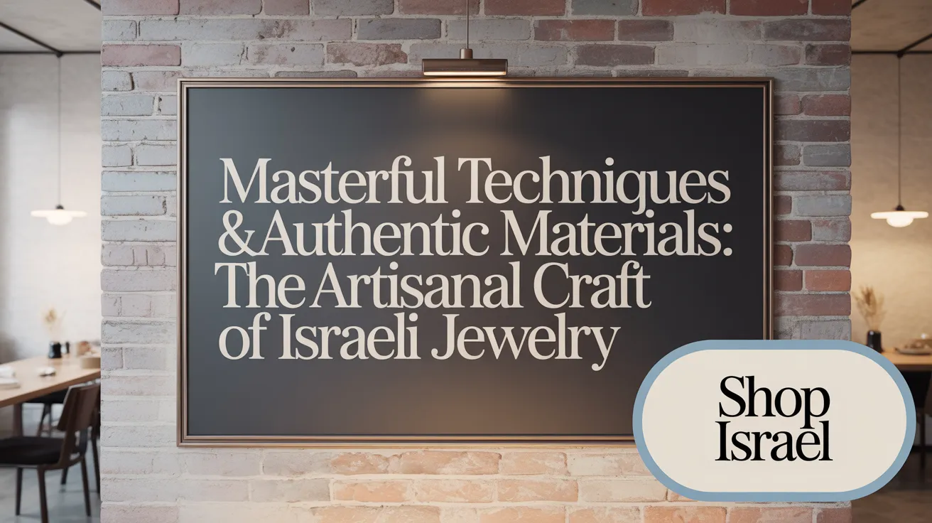 Masterful Techniques &amp; Authentic Materials: The Artisanal Craft of Israeli Jewelry