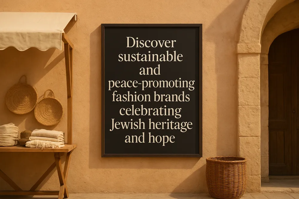 Discover sustainable and peace-promoting fashion brands celebrating Jewish heritage and hope.