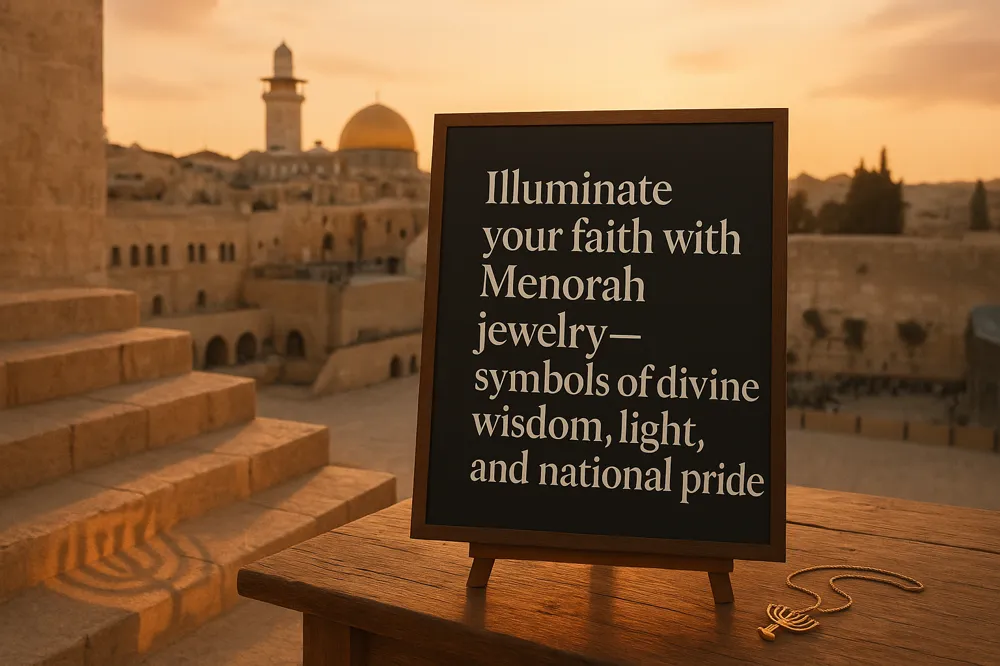 Illuminate your faith with Menorah jewelry—symbols of divine wisdom, light, and national pride.