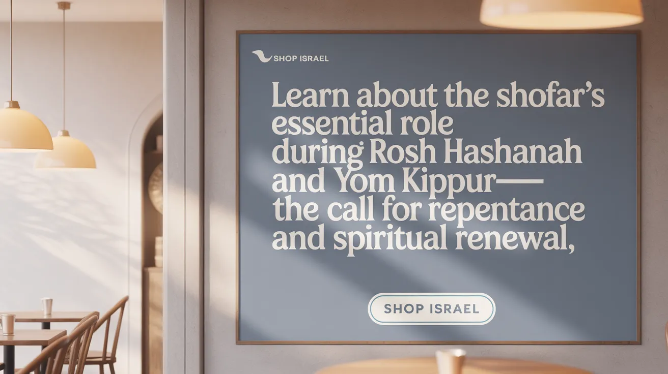 Learn about the shofar's essential role during Rosh Hashanah and Yom Kippur—the call for repentance and spiritual renewal.