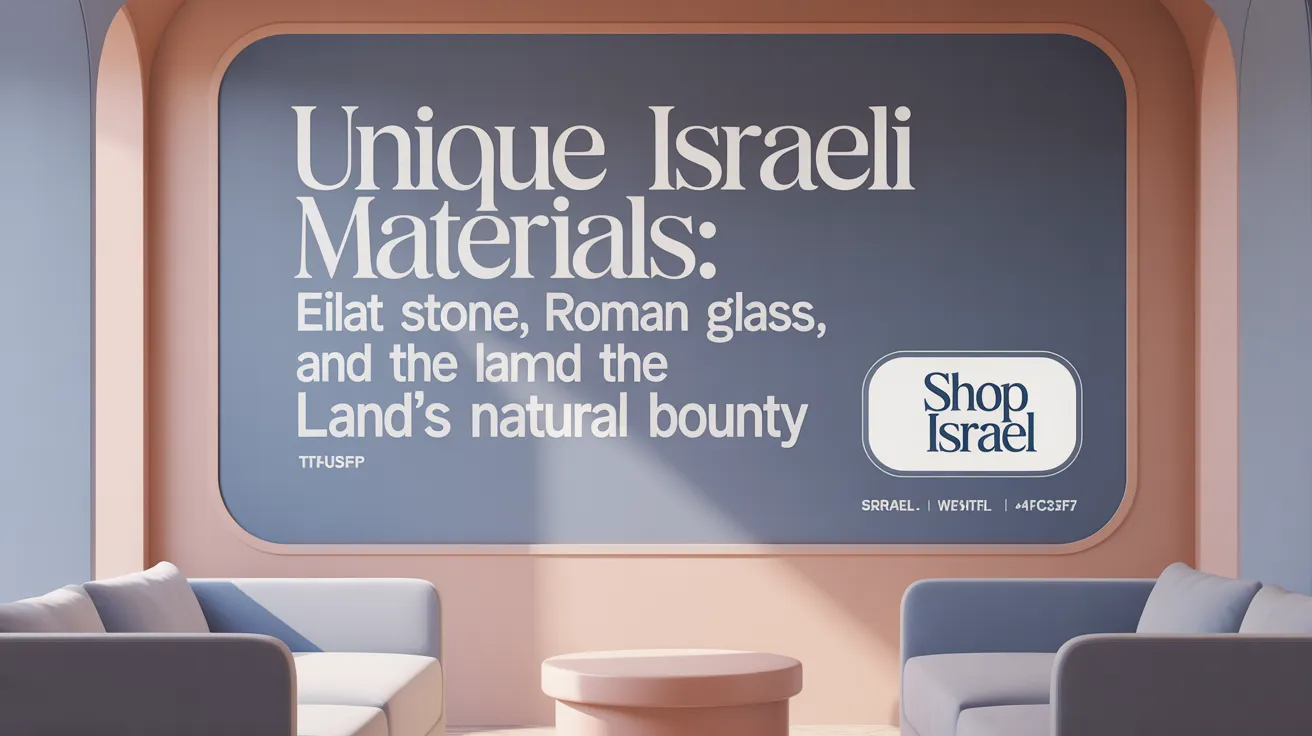 Unique Israeli Materials: Eilat Stone, Roman Glass, and the Land's Natural Bounty