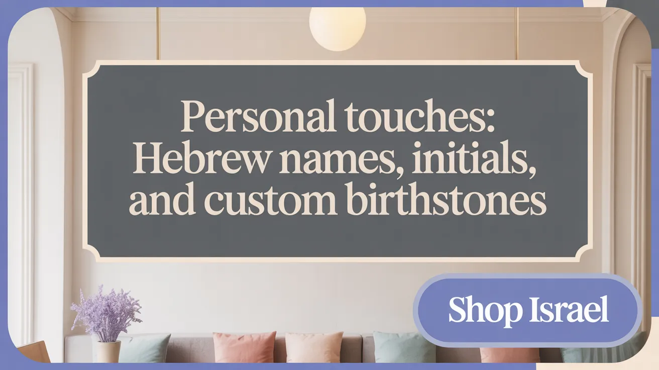 Personal Touches: Hebrew Names, Initials, and Custom Birthstones