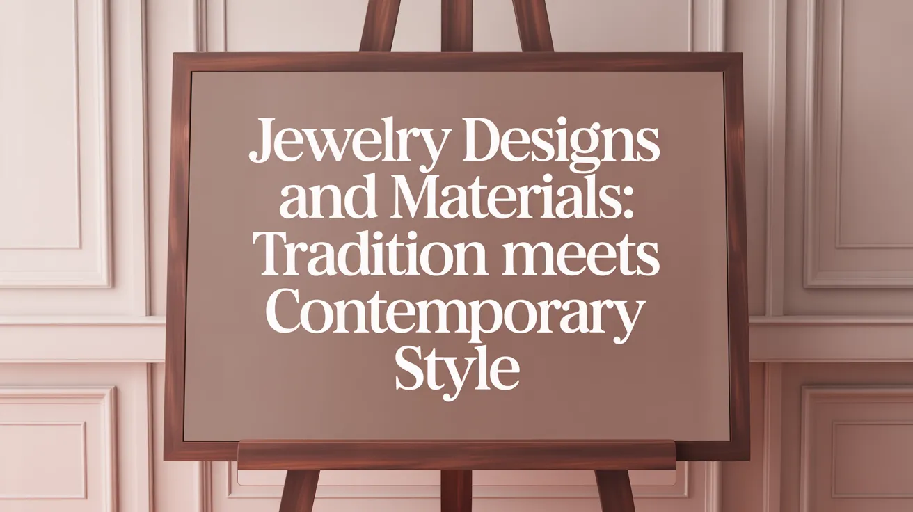 Jewelry Designs and Materials: Tradition Meets Contemporary Style