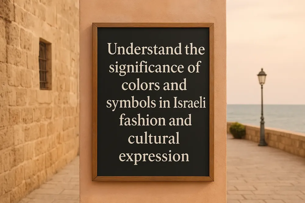 Understand the significance of colors and symbols in Israeli fashion and cultural expression