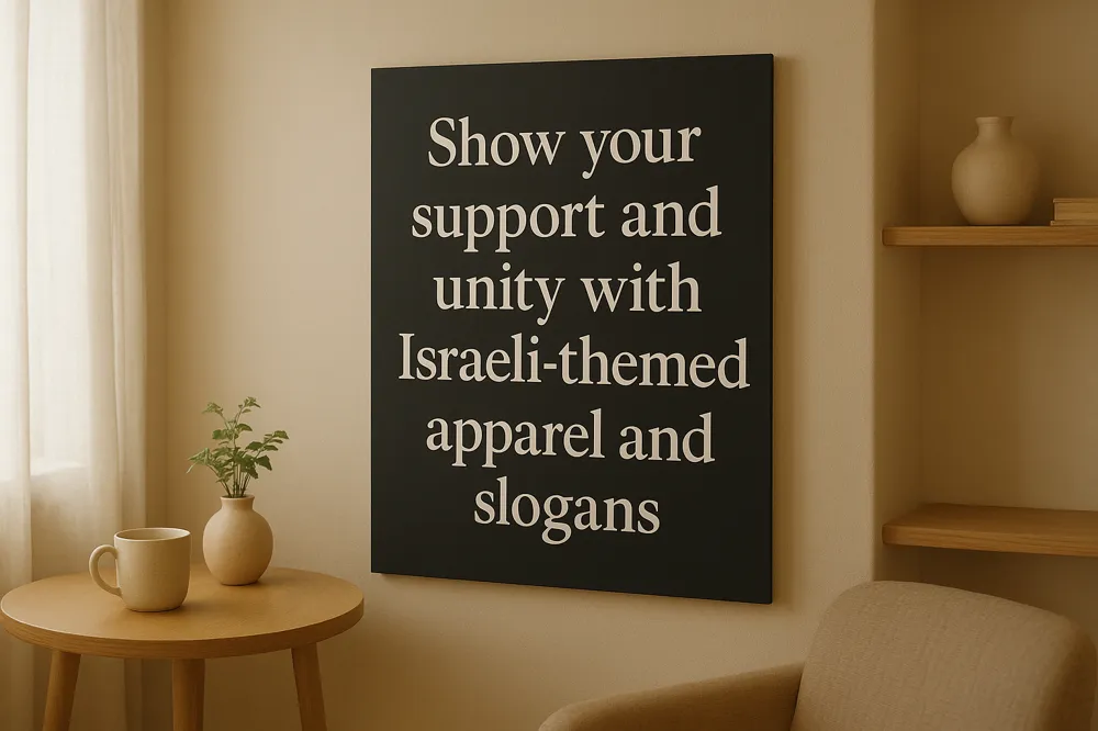 Show your support and unity with Israeli-themed apparel and slogans