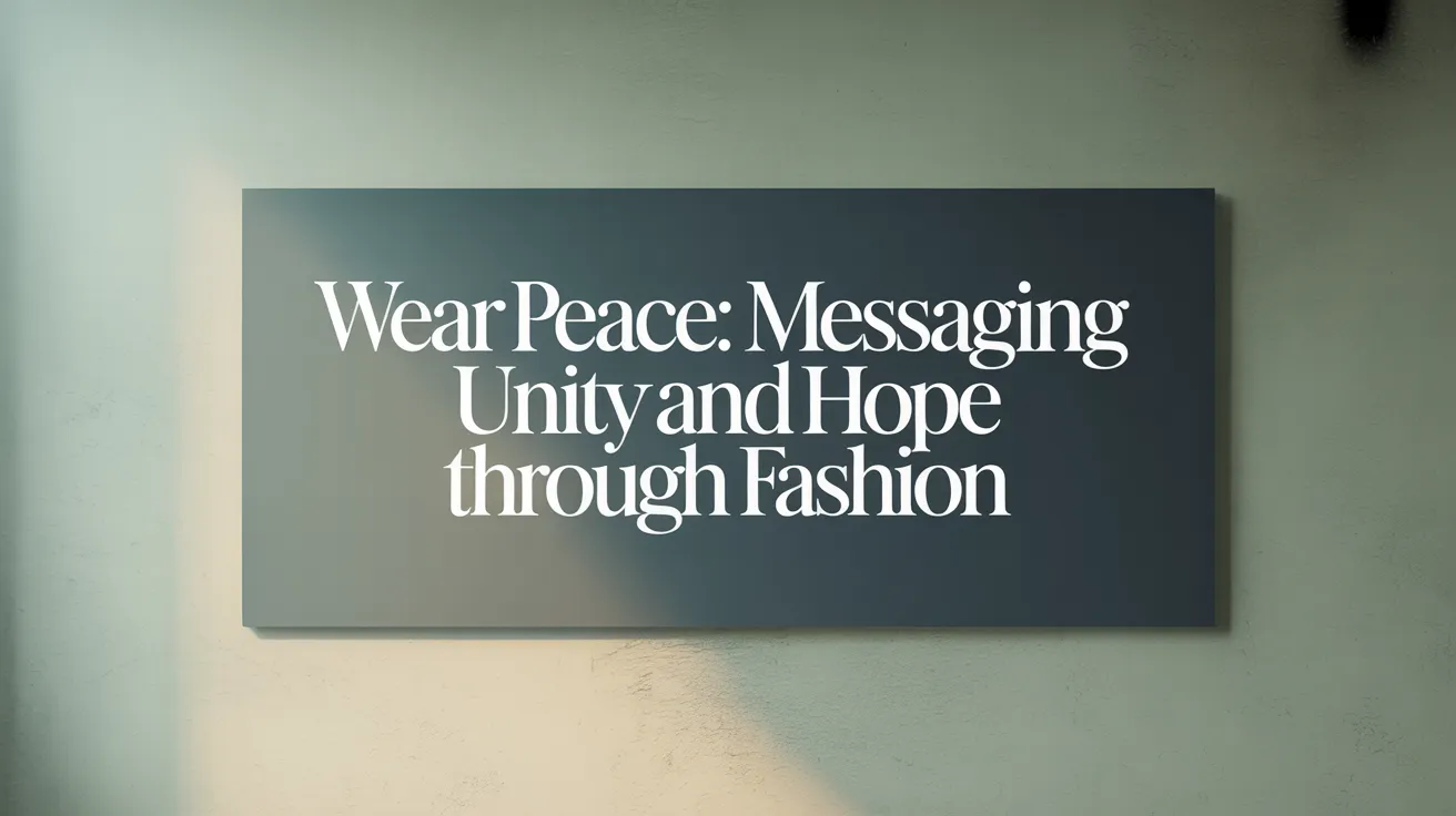 Wear Peace: Messaging Unity and Hope Through Fashion