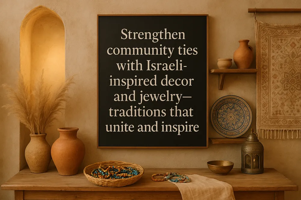 Strengthen community ties with Israeli-inspired decor and jewelry—traditions that unite and inspire.