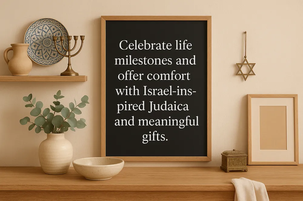 Celebrate life milestones and offer comfort with Israel-inspired Judaica and meaningful gifts.