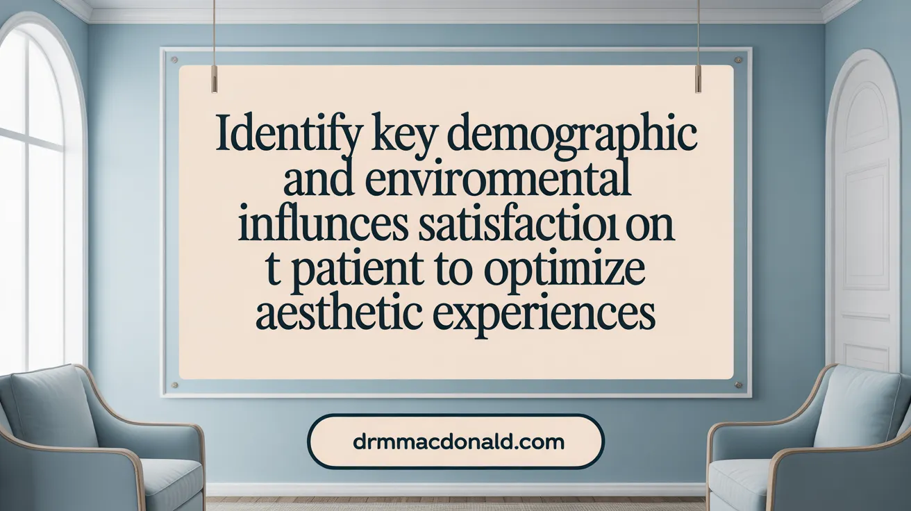 Identify key demographic and environmental influences on patient satisfaction to optimize aesthetic experiences.