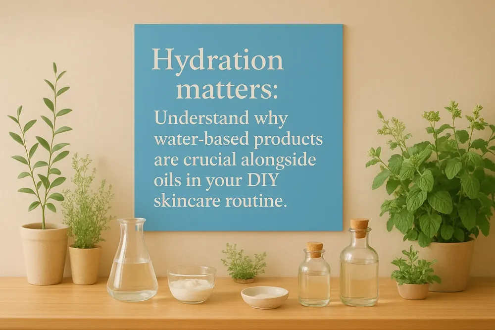 Hydration matters: Understand why water-based products are crucial alongside oils in your DIY skincare routine.