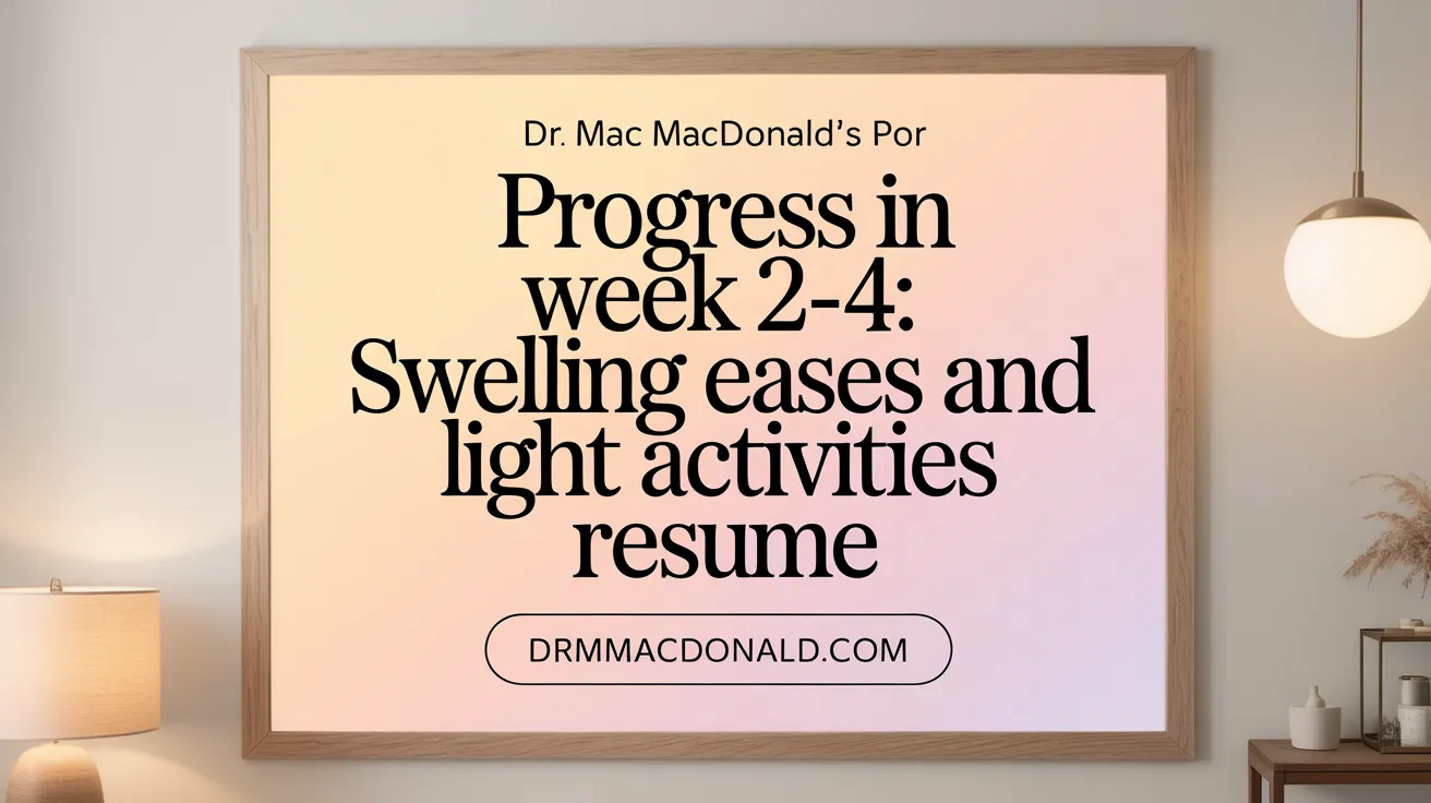 Progress in Week 2-4: Swelling Eases and Light Activities Resume