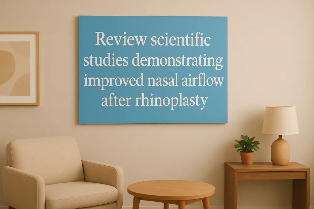Review scientific studies demonstrating improved nasal airflow after rhinoplasty.