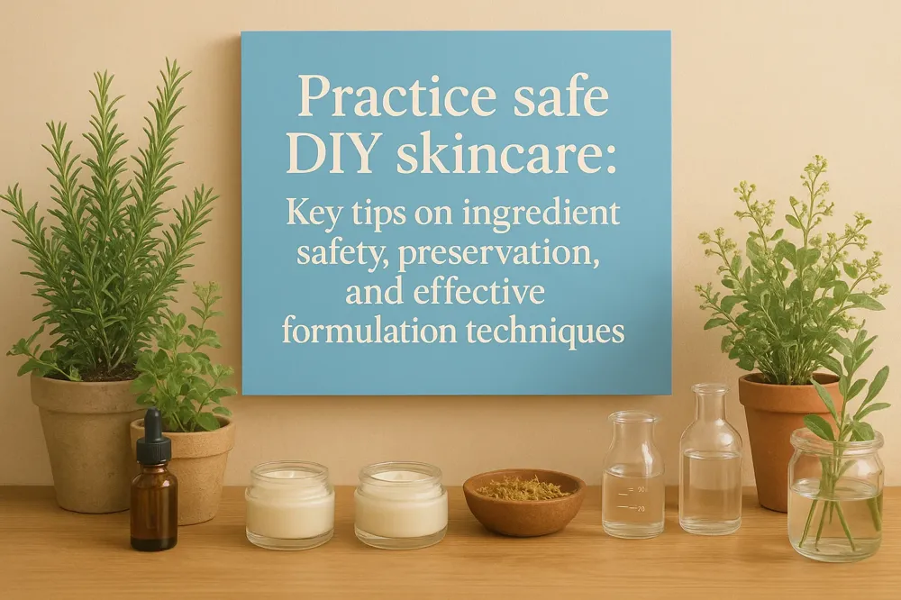 Practice safe DIY skincare: Key tips on ingredient safety, preservation, and effective formulation techniques.