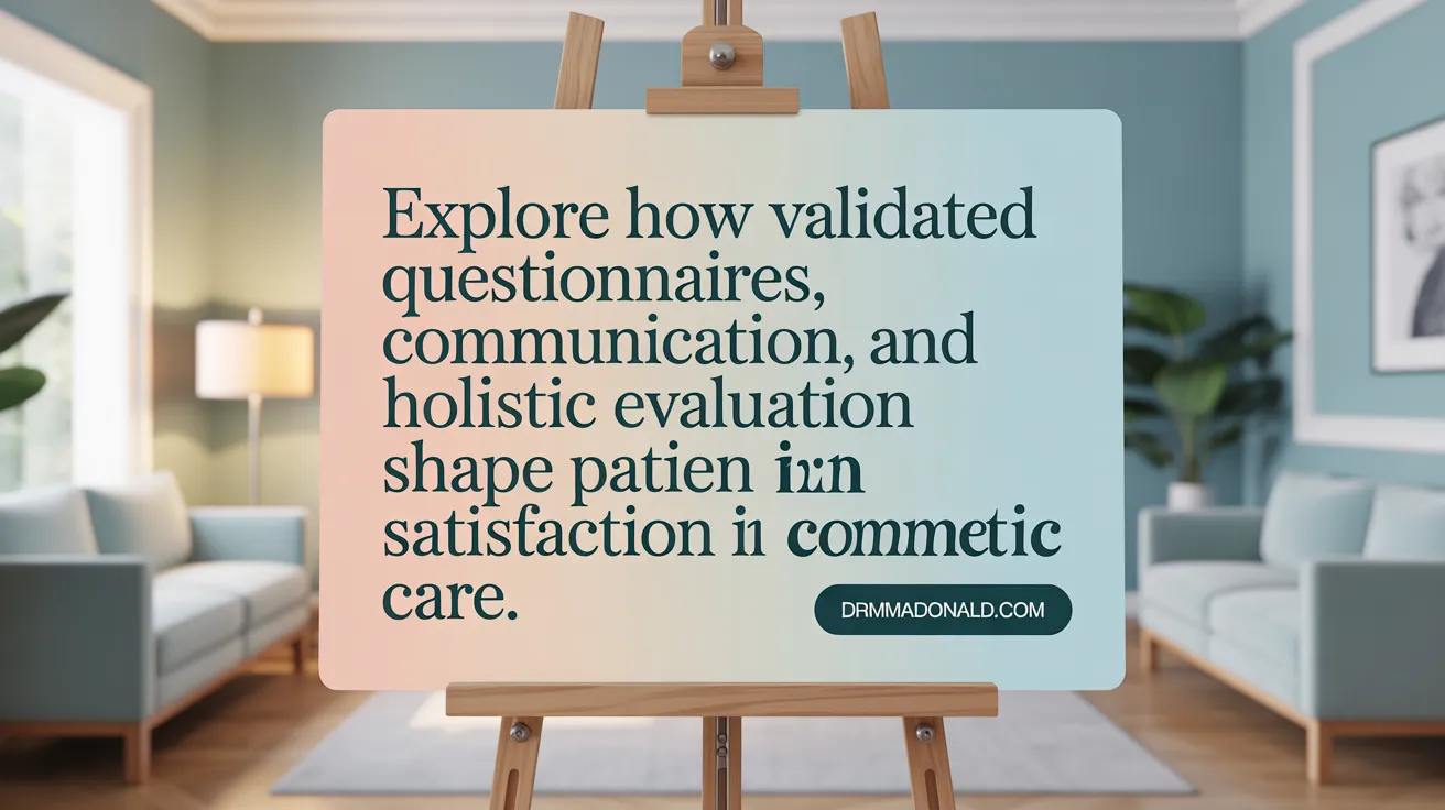 Explore how validated questionnaires, communication, and holistic evaluation shape patient satisfaction in cosmetic care.