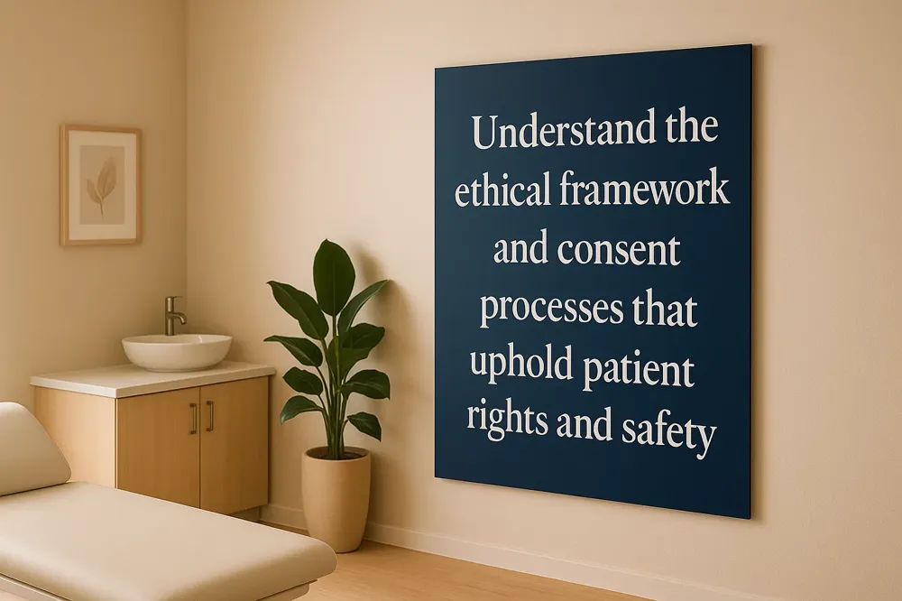 Understand the ethical framework and consent processes that uphold patient rights and safety.