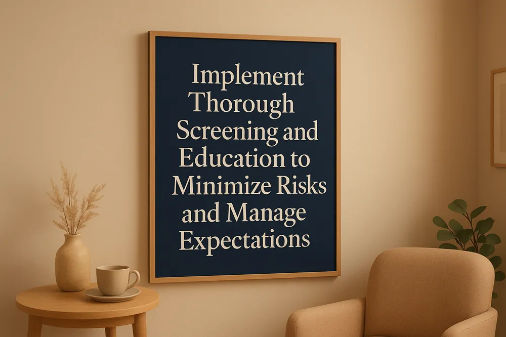 Implement Thorough Screening and Education to Minimize Risks and Manage Expectations