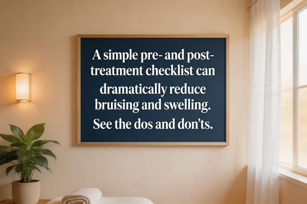 A simple pre- and post-treatment checklist can dramatically reduce bruising and swelling. See the dos and don'ts.