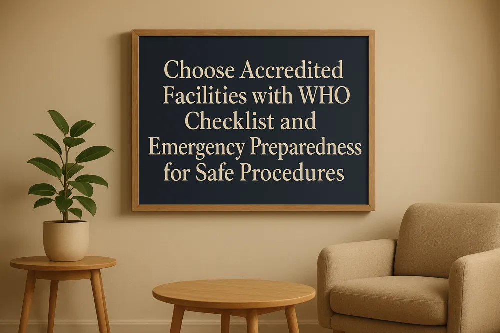 Choose Accredited Facilities with WHO Checklist and Emergency Preparedness for Safe Procedures
