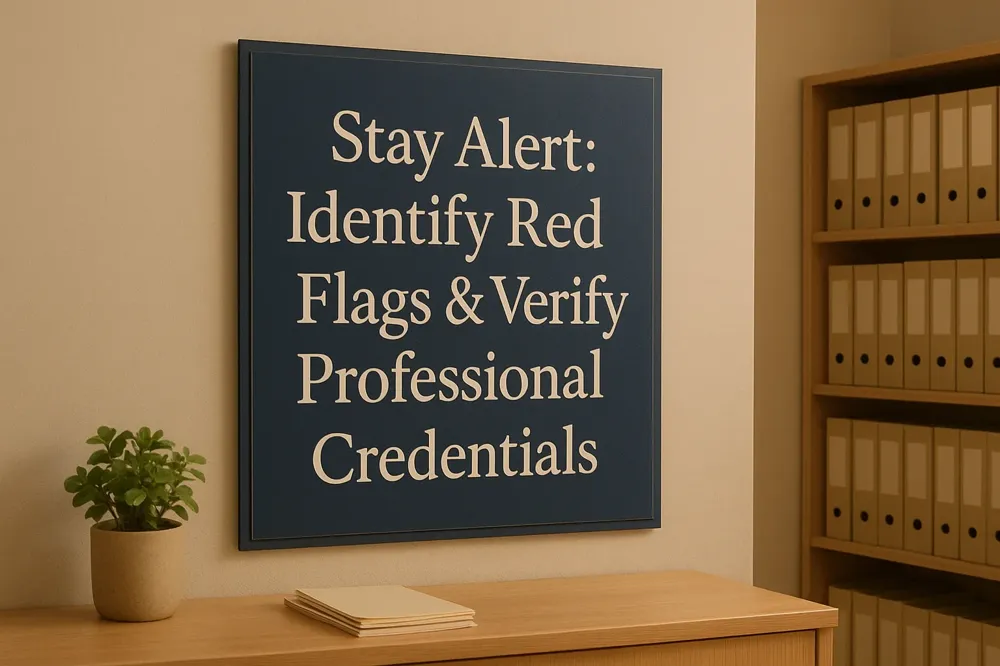 Stay Alert: Identify Red Flags & Verify Professional Credentials