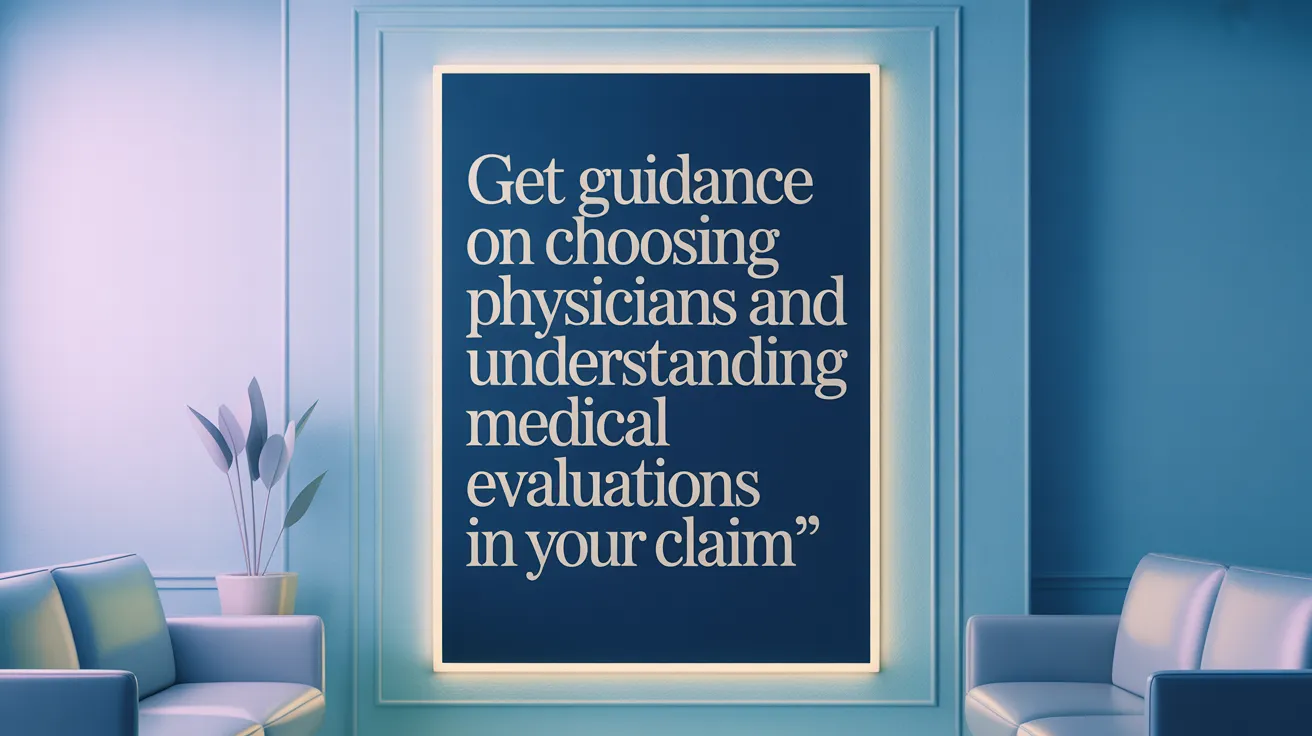 Get guidance on choosing physicians and understanding medical evaluations in your claim