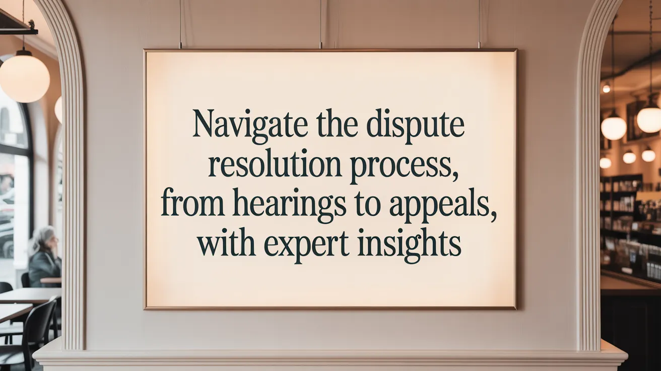 Navigate the dispute resolution process, from hearings to appeals, with expert insights