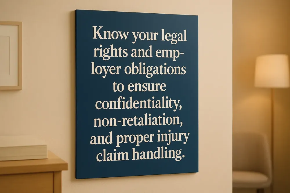Know your legal rights and employer obligations to ensure confidentiality, non-retaliation, and proper injury claim handling.