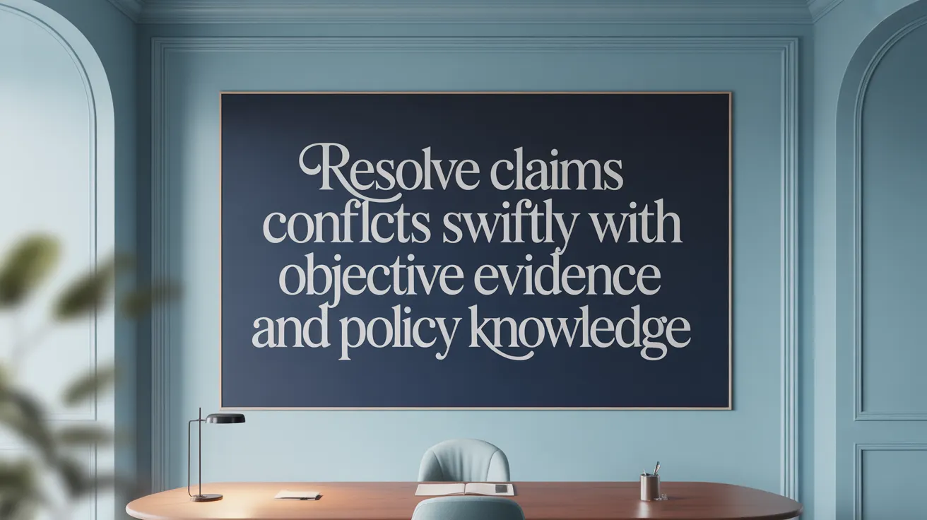 Resolve Claims Conflicts Swiftly with Objective Evidence and Policy Knowledge
