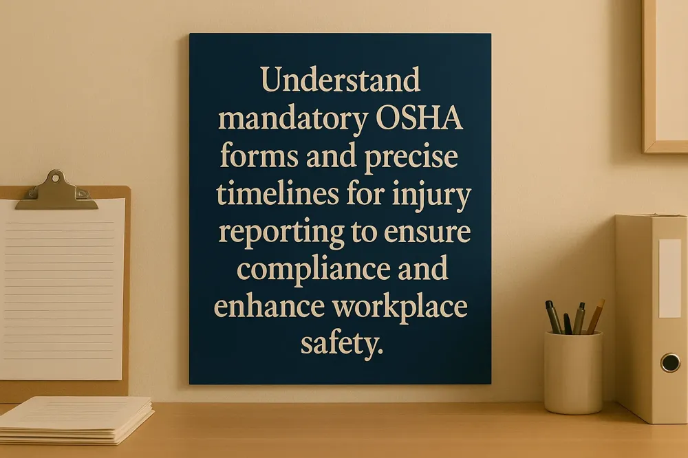 Understand mandatory OSHA forms and precise timelines for injury reporting to ensure compliance and enhance workplace safety.