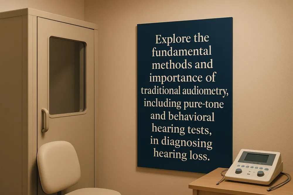 Explore the fundamental methods and importance of traditional audiometry, including pure-tone and behavioral hearing tests, in diagnosing hearing loss.